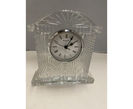 A WATERFORD CRYSTAL MANTLE CLOCK 