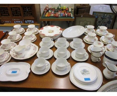 A Royal Osbourne bone china part tea set, a Royal Worcester 'Gourmet' part tea set with matching dinnerware and other china 