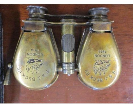 R &amp; J Beck Ltd dated 1914, a pair of butterfly binoculars 