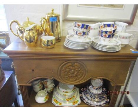 A Paragon Belinda part tea set, a Crown Ducal part tea set, a Stanley part tea set and a Royal Worcester part tea set 