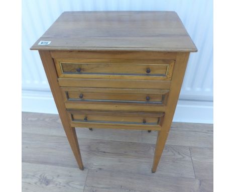 A 3 drawer lamp table 71 cm tall x 44 x 31