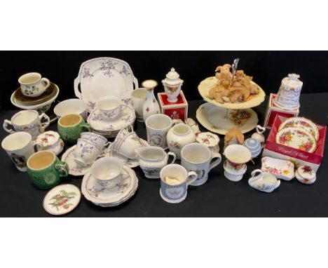 A Czechoslovakian Art Deco tea service for six; a Denby coronation mug for King Edward VIII, 1937, another; a quantity of Roy