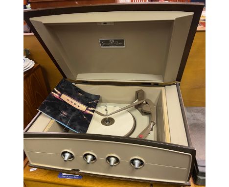 Stereophonic projection system turntable [Pye], with original manual, together with records 