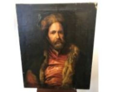 A 17th century oil painting on canvas of Marten Ryckaert, copy after Anthony Van Dyck. [Size 76x63cm]Comes with original 17th