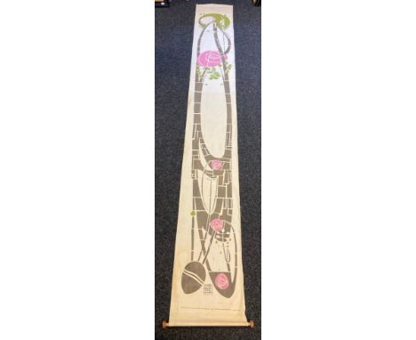 Exhibition banner, Print on cloth, 'Printed by the Glasgow School of Art Textile Department' [June, 1968] [cloth-406x53.5cm] 