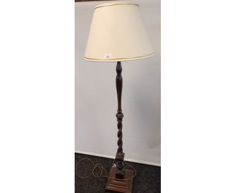 Victorian floor lamp, raised on turned column and stepped base [135cm-without shade] 