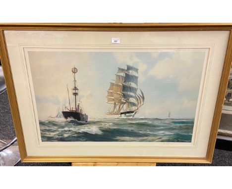 Galleon print [J.Stobart], mounted and framed [77x110] 