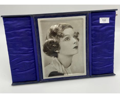 Art Nouveau portrait on plaque, within a fitted case 