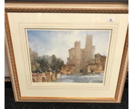 A Large Limited Edition print after Sir William Russell Flint titled 'Souvenir of Barbaste' [Gilt frame 74x84cm] 