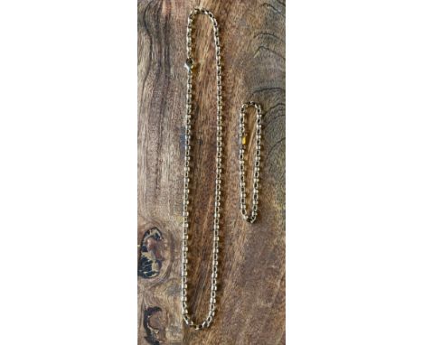 A 9ct yellow gold Belcher chain and bracelet [Chain- 45cm in length, bracelet- 18cm in length] [23.19grams] 