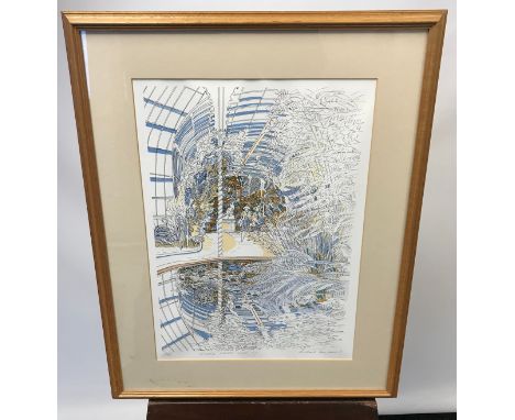 Richard Demarco [b.1930]Two Limited edition print titled 'Kibble Palace Pool & Kibble Palace Reflection' [100/150], [33/150]s