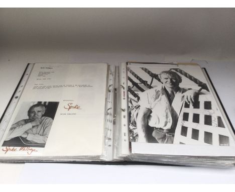 Two binders of autographs of actors and entertainers including Sir John Mills, Christopher Lee, Derek Jacobi Roger Moore, Spi