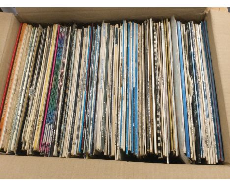 Six boxes of LPs by various artists including Bob Dylan, ELO, Neil Young, John Lennon and many more.