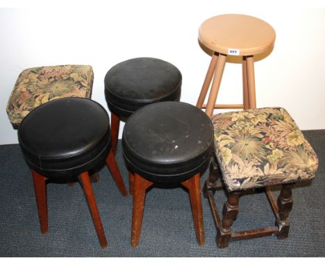 Six vintage stools.