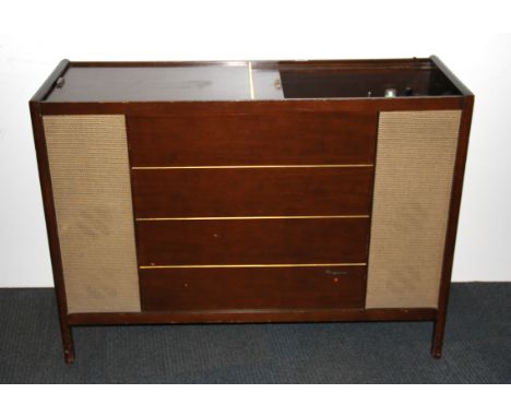 A vintage high quality Magnavox stereogram, understood to be a pre-production model, W. 113cm.