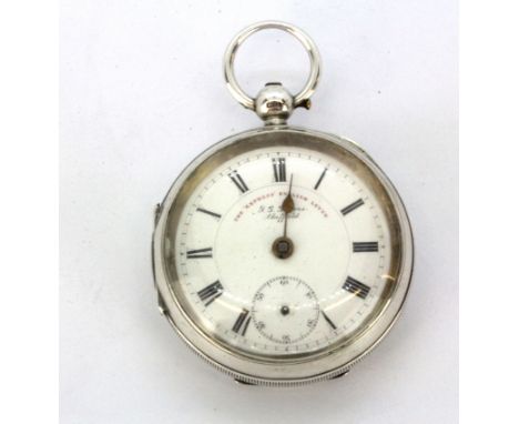 A hallmarked silver The "Express" English Lever open face pocket watch, Chester, c. 1902. Condition :  missing second and min