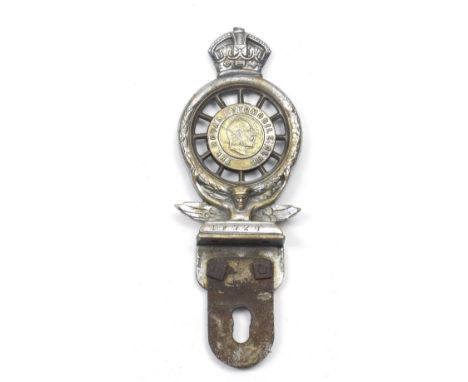 An RAC Full Members badge, believed to have belonged to Selwyn Francis Edge, 1920s-1930,(type 5) nickel plated brass, (rubbed