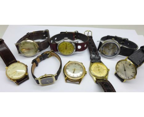 Eight wristwatches including Ingersoll and Timex 