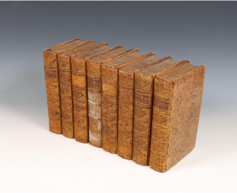 The Spectator, door J. en R. Tonson en S. Draper, Londen, 1747. Leergebonden, delen 1, 2, 3, 4, 5, 6, 7 en 8. h. 20,5 cm, b. 