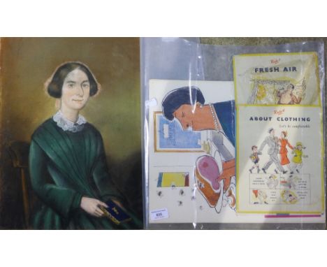 A Victorian pastel portrait, etc.