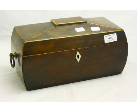 A Regency burr yewwood caddy