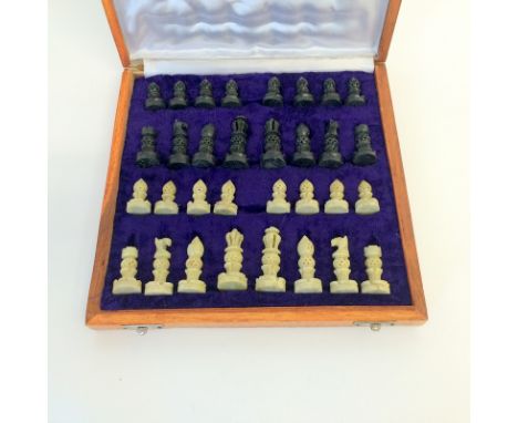 Soap Stone chess set and boxed board complete