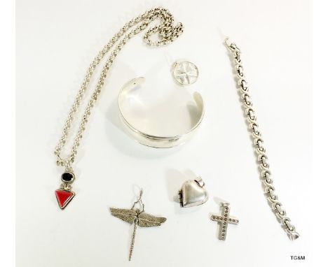 Silver jewellery bangle necklace bracelets broach etc.