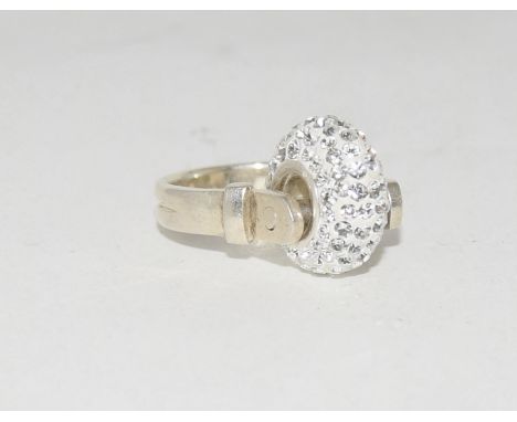 A silver & Cz dress ring