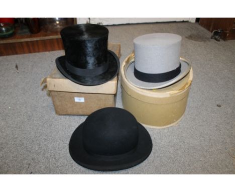 TWO BOXED VINTAGE TOP HATS