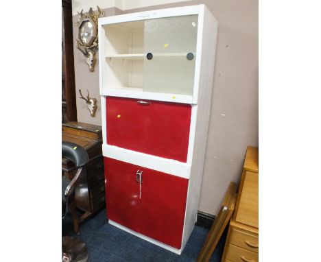 A VINTAGE PAINTED EASTHAM KITCHEN CABINET