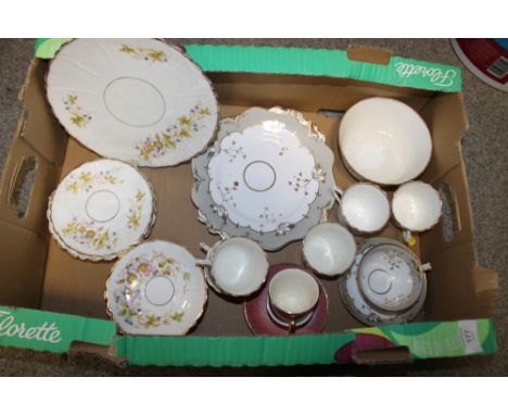 A TRAY OF ASSORTED VINTAGE CHINA ETC.