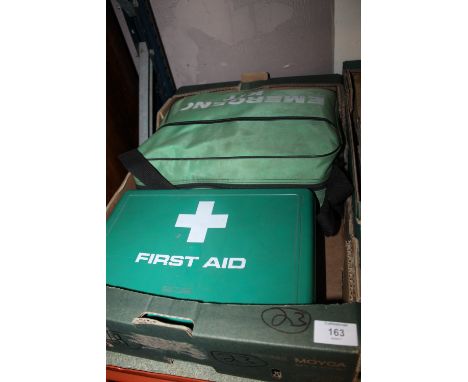 TWO COLD WAR ERA HOME OFFICE FIRST AID KITS WITH ORIGINAL CONTENTS 