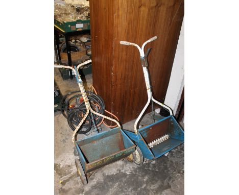 TWO VINTAGE FISONS LAWN SPREADERS