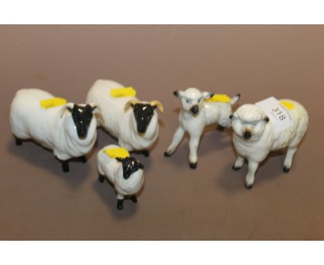 A SELECTION OF BESWICK SHEEP AND RAMS 