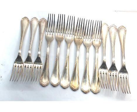 Christofle large dinner table forks set of 12 French silver plated flatware christofle hallmarks 