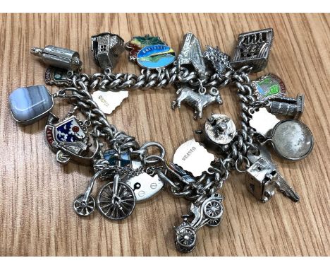 Vintage silver charm bracelet 