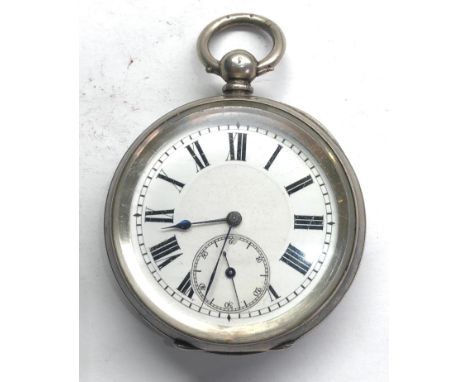 Antique open face silver pocket watch French silver hallmarks watch winds and ticks 