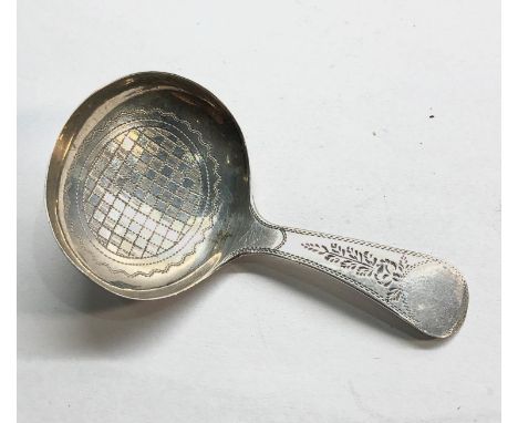 Georgian silver tea caddy spoon Birmingham silver hallmarks 
