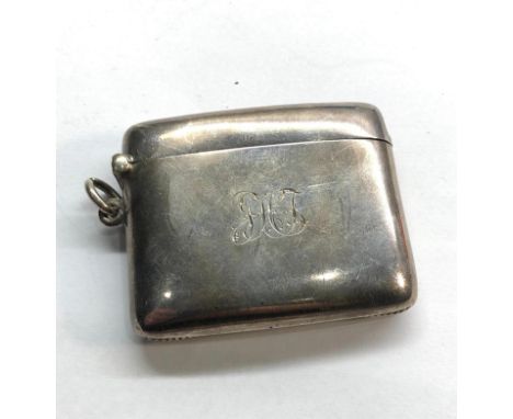Antique silver vesta case Birmingham silver hallmarks in good condition 