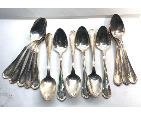 Christofle large dinner table spoons set of 14 French silver plated flatware christofle hallmarks 