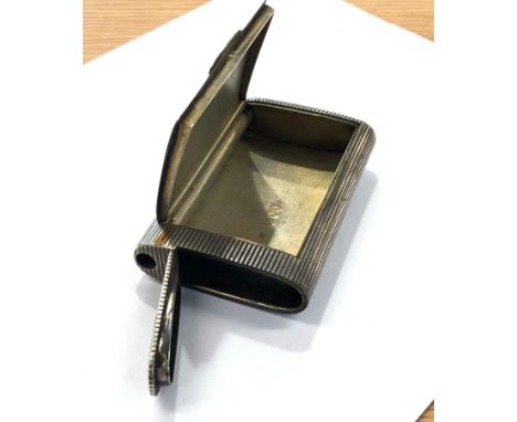 Antique Hallmarked 1895 London STERLING SILVER Cigarette / Vesta Case  w/ Gilded Interior  Maker - Unidentifiable  Dimensions