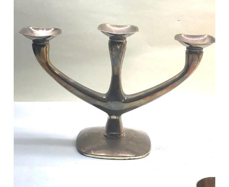 Vintage continental silver candelabra 835 silver hallmarks measures approx 29cm wide height 20cm weight 570 g filled base 