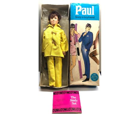 Original Vintage boxed Sindys boy friend Paul  complete with booklet and stand in box 