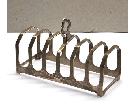 Silver toast rack Sheffield silver hallmarks, overall good condition, sits flush&nbsp;