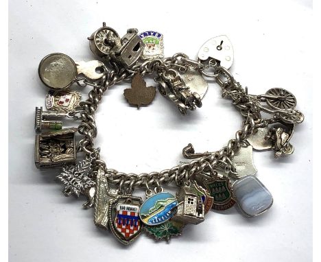 Vintage silver charm bracelet 