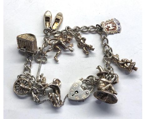 Vintage silver charm bracelet 