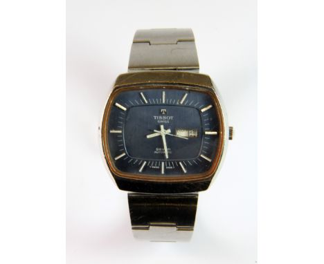 A gentleman's 1970's Tissot blue dial automatic wrist watch.