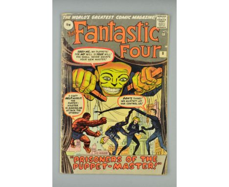 Fantastic Four (1961) #8, Published:November 01, 1962, Writer:Stan Lee, The Puppet Master has arrived to control the Fantasti