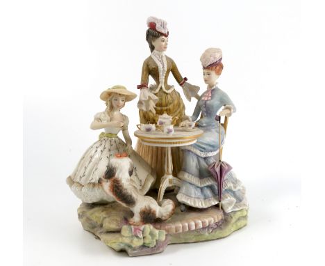 A Royal Worcester limited edition figure, The Tea Party, from the Victorian figures series, with box and certificate   Condit