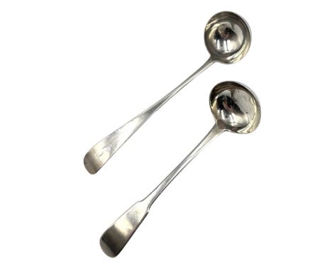 Early 19th century Scottish Provincial fiddle pattern toddy ladle by Alex Cameron, Dundee and another initialled 'G' by John 